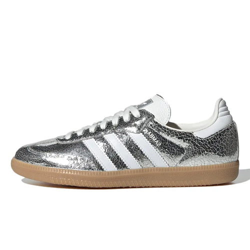 Samba OG Silver Metallic Cracked Leather