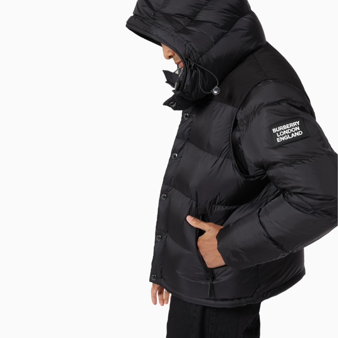 Detachable Sleeve Hooded Puffer Jacket