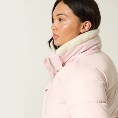 Pink Faux Puffer Jacket