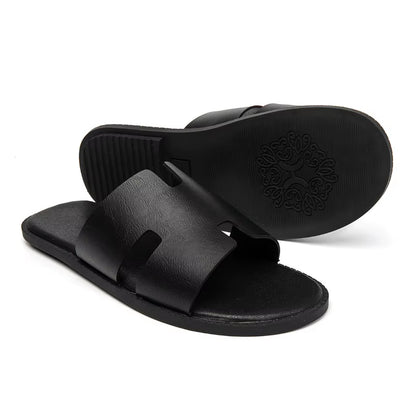 Signature H-Cut Leather Sandal.