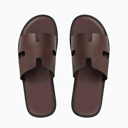 Signature H-Cut Leather Sandal.