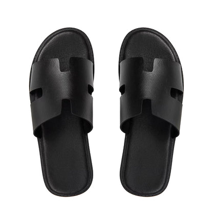 Signature H-Cut Leather Sandal.