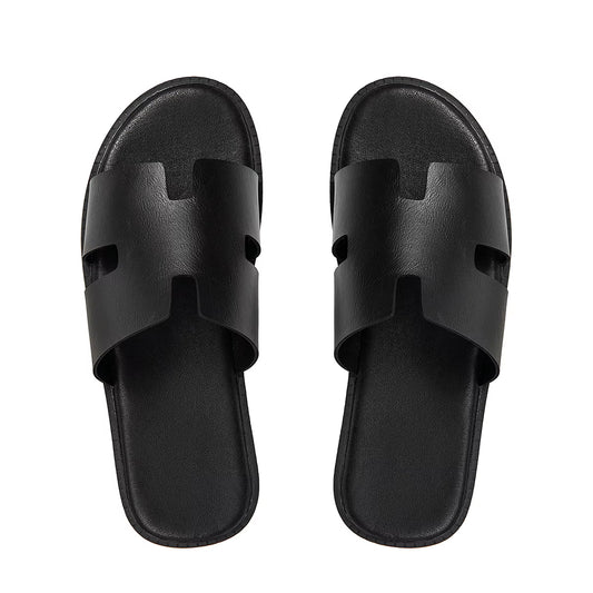 Signature H-Cut Leather Sandal.
